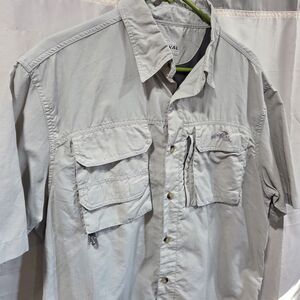 Natural Gear Fishing Performance Utility Mens Sz M SS Button Up Vented Sierra